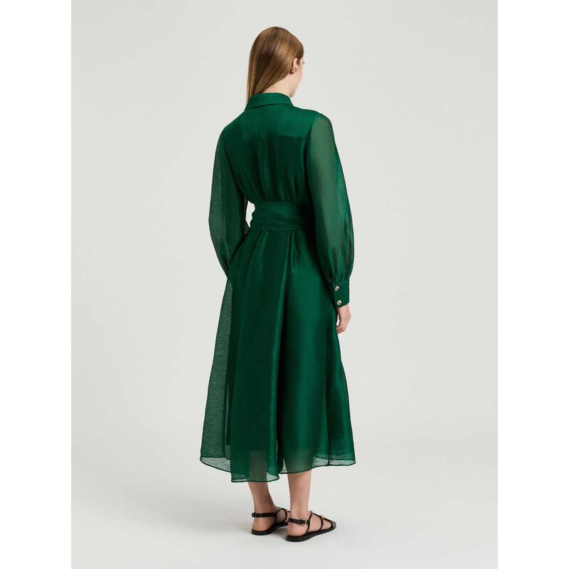 Veronika Maine Linen Silk Midi Shirtdress image number 1